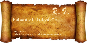 Rohonczi István névjegykártya