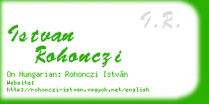 istvan rohonczi business card