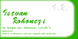 istvan rohonczi business card
